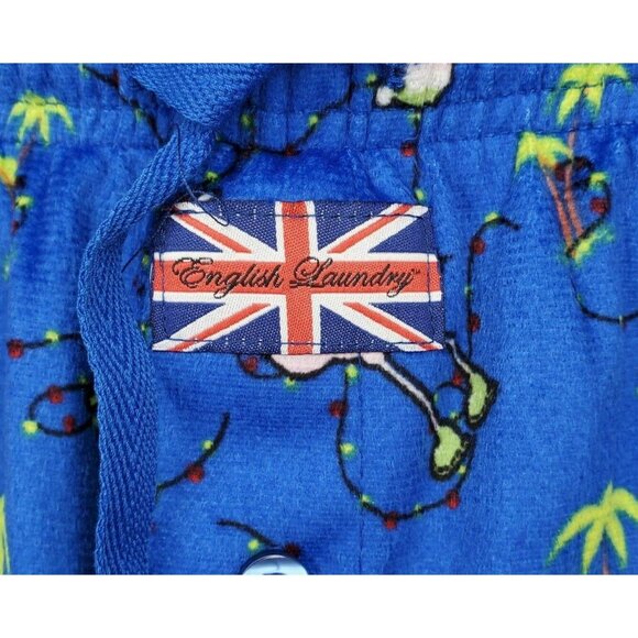 English Laundry Jingle Bell Flock Lounge P.J Flamingo Medium Pants Soft Fleece - Picture 10 of 10